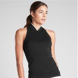 Athleta Momentum Polo Tank, Black Small